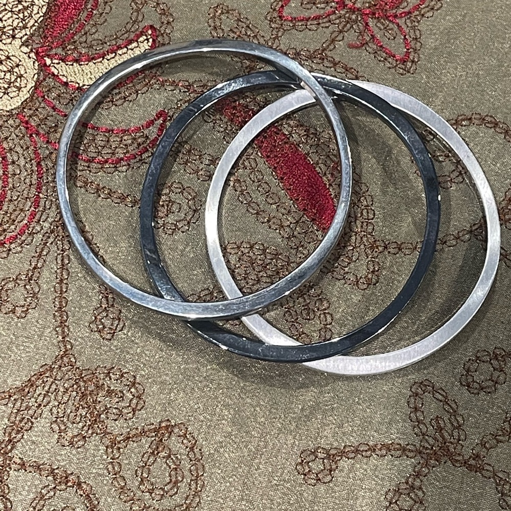 Black and Silver Bangles